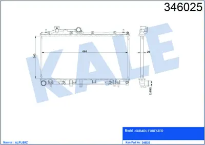 KALE 346025 Motor Radyatoru Forester 45119FG010 45119SC020 45119SC030 67716 DRM36005