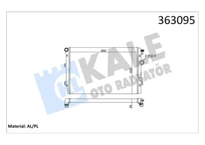 KALE 363095 Motor Su Radyatoru Tıguan Alhambra 1,4 Cava Cavd Ctha Cthd 07> [mekanık] [650x452x34] 