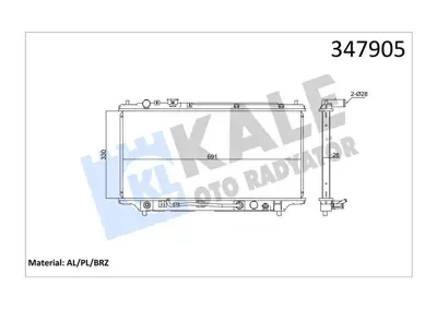 KALE 347905 Motor Su Radyatoru 323 1,8 (Bp) 1995 1998 Otomatık Vıtes 