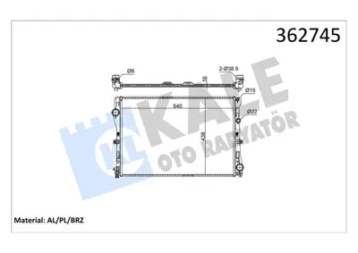 KALE 362745 Motor Su Radyatoru W205 14> S205 14> C205 15> A205 16> W213 16> C238 16> A238 17> 