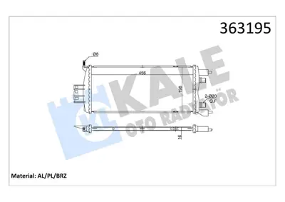 KALE 363195 Motor Su Radyatoru Renault Scenıc Iv 16> Grand Scenıc Iv 16> 1.5dcı  [456x198x16] 