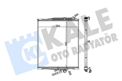 KALE 359835 Motor Su Radyatorü Renault Trucks T Serı  K Serı C 250-520 13=>; K380-520 =>; T380 13=>; (Çerçevesız 