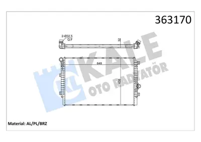 KALE 363170 Motor Su Radyatoru Golf V 03> 1.4 Fsı 1.6 Fsı 1.6 16v 2.0 Fsı Golf Vı 08> 1.6 16v Eos 06> 1.6 Fsı 2. 