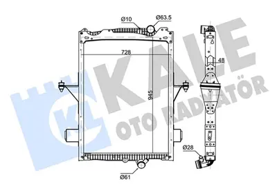 KALE 362685 Su Radyatoru - Volvo / Euro 6 - Fm 330, Fm 370, Fm 380, Fm 400, Fm 410, Fm 420, Fm 430, Fm 440, Fm 4 