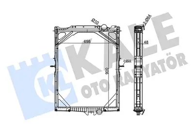 KALE 350180 Su Radyatoru Volvo Fh 12 Fh 340 500 / Fm 7 250 290 / Fm 10320 360 / Fm 12 Fm 340 420 (Cercevelı) / ( 