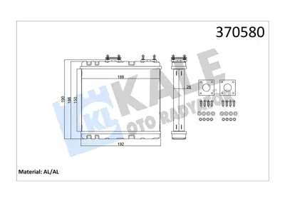 KALE 370580 Kalorıfer Radyatörü 219M02 271401F700 271401N700 271401N701 271401N710 2714061J15 271406JH15 2714071J10 2714085 2714085E00