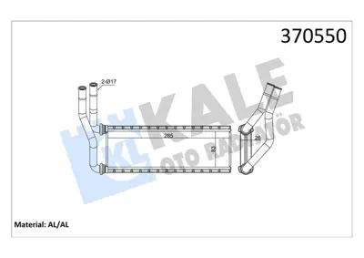 KALE 370550 Kalorıfer Radyatoru Mıtsubıshı Fuso Canter Euro5 12>17 [brazıng Al/Al] [26mm]  