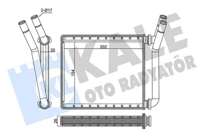 KALE 370570 Kalorıfer Radyatoru Toyota Hılux 06-15 ( 153x205x20 ) 8710702150 871070K010 871070K050 8710742170