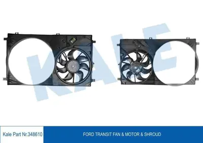 KALE 348610 Fan Motoru Davlumbazlı Komple Ford Yenı Transıt 14> (Panther Engıne) 0130308505 GK318C607AB