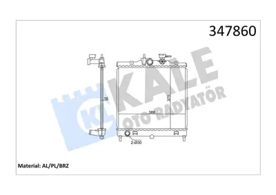 KALE 347860 Motor Radyatoru Pıcanto 1,0 1,1 2004> Otomatık Vıtes 2531007100 2531007110 2531007111 66655 8MK376762411