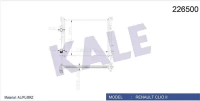 KALE 0528351AB Motor Radyator Clıo Iı Thalıa 1,5dcı 09> Mekanık Klimalı (1 Sıra Alb Sıstem) / (479x389x26) 1093091 63937A 67229 7711497455 8200245596 8MK376748751 RA0230840 RA1340