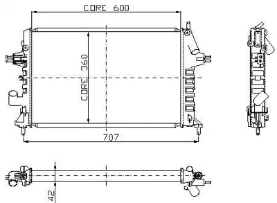 KALE 2503022AB Motor Su Radyatoru M,T, Astra G Y17dt Z17dtl 1073084 1300209 1300269 1300321 13143570 63021A 8MK376712601 8MK376712604 9129517 9192586