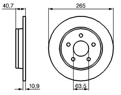 MGA 50459 Fren Dıskı Arka 265-5 ( Ford  Focus C-Max 03 - 10 ) 1012799240 1223540 1223543 1223663 1223665 1223682 1233679 1252728 1253727 1253728