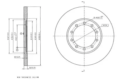 MGA 50509 Fren Dıskı Arka (280mm) A.Ceker ( Ford   Transıt V347 2.4 Tdcı 06- ) 1371420 1371454 1382303 1433958 1451765 1464031 1464031SK 1530602 1554524 1560026