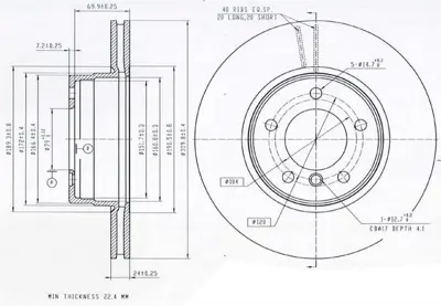 MGA 50552C Fren Dıskı On Bmw E-60-61-63-64 - 520-523-520 1244211212 1244211312 124421131264 2288875 2288876 2288878 2288879 230809 2339267 3080901