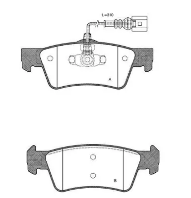 MGA 55653 Fren Balatası Arka Kablo 310mm (Vw Transporter 03-08) 1356392 1371402 1371403 1371454 1379971 1426143 1426144 1433952 1433954 1433958