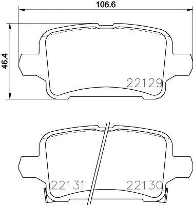 MGA 55678 Fren Balatası Arka (Opel : Astra K - Insıgnıa B 16-- 101725399 13454674 13478300 13478301 13517515 13517694 13527902 13595651 1605324 2212901