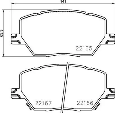 MGA 55697 Fren Balatası On (Fıat : 500x1.4 - 1.6- 2.0 2017> - Jeep : Renegade Suv 1.4 - 1.6 -2.0 4x4 - ) 22165 2216501 22166 22167 2AMV3886AA 2AMV3886AB 52094174 6001073457 68263132AA 68267915AA