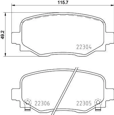 MGA 55698 Fren Balatası Arka (Fıat : 500x2017> - Jeep : Renegade 1.4 Mtj 2014> - ) 22169 22170 2230401 25733 2AMV4101AA 50290468 68225301AA 68225301AB 68225327AA 68225327AB