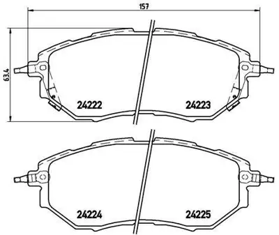 MGA 55713 Fren Balatası On (Subaru : Forester 2013>> - Subaru : Legacy Iv 2005>2014 - Subaru : Outback 2014>>) 2422201 26292AJ000 26296AE160 26296AE190 26296AE200 26296AG000 26296AG010 26296AG020 26296AG030 26296AG031