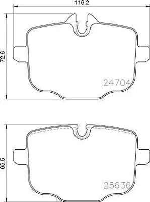 MGA 55773 Fren Balatası Arka ( Bmw F10-F11-F12-F13-F06 - 5.35 5.25 ) 2284389 2284390 2284466 2449304 2449305 34207884379 34208092823 34208093728 3421228438 34212284389