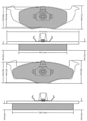 MGA 55786 Fren Balatası On (Vw : Jetta  Vw : Golf 1996>1998 Vw : Polo Classıc 1996>2000              ) 110698151A 13329562 13411116 1605100 1605175 1605848 1605851 1605852 1605913 1607690380