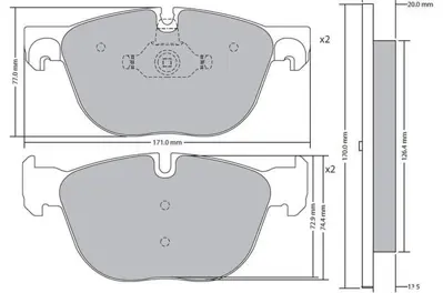 MGA 56216 Fren Balatası ( Bmw E70-E71 - F15-F16 On ) 101110639 2413038 2413052 2413068 2417001 34112413038 34112413052 34112413068 34114073048 34114074370