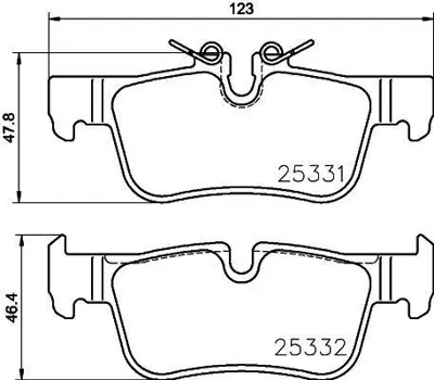 MGA 56277 Fren Balatası Arka ( Bmw:  F40-F45-F46-F48 Arka Mını F54-F60 ) 13046073152 1543683 2391870 2533101 34201543683 34206885547 34216859917 34216860403 6854437 6859917