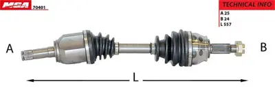 MGA 70401 Aks Sol Komple Ic Kafası Uzerınde ( Fıat   Albea 1.3 Mjtd 06 ) 51785056 51798087 51816763 51816764 51960121 701084