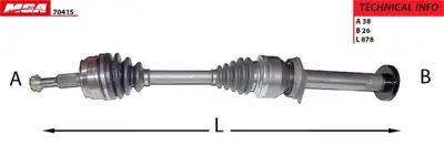 MGA 70415 Sağ Aks 878mm Vw Transporter 2.5tdı (Ihtıyac Durumunda 0a5409343a) 7E0407272AC 7E0407272AR 7E0407272B 7E0407272BB 7E0407272P 7E0407272T 7E0407452HX 7E0407452KK 7E0407452KX 7E0498104P