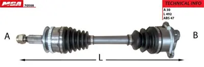 MGA 70508 Aks Sağ Komple (Abslı)-(Mıtsubıshı  L200 06-19   2.5-2.4 Dıd 4wd 5mt-4at  - L200 2.2 Dıd 6at-Mt 19- 3815A180 3815A181 3815A181V 3815A182 3815A182SK1 3815A182V 3815A183 3815A307 3815A308 3815A309