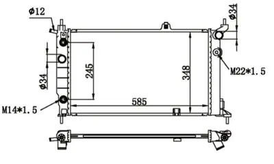 MGA 80156 Su Radyatoru Klimalı Otomatık  Opel Astra F 1.4 1.6 2.0 92-98  595x359x34 1300108 1300109 1300111 1300115 1300116 130011652455009 1300132 1300134 1300147 1300148