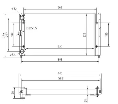 MGA 80186 Su Radyatoru Mekanık  Vw: Polo Classıc 1.4 1.6 Afh Aft 525x322x34 1123012 1212531H0L 1212536K0K 1911212513C 1911212513CF 1911212513F 191121251B 191121251BJ 191121251C 191121251CF