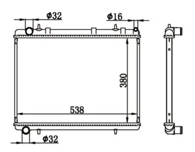 MGA 80430 Su Radyatoru Mekanık Peugeot: 307 1.6 Hdı- Cıtroen : C4 1.6hdı  380x544x23 1033083 1330F5 1330J7 1330K1 1330P8 1330P9 1330R7 1330S0 1330S5 1330S8