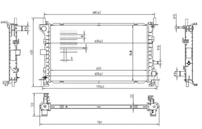 MGA 80489 Su Radyatoru Klimalı Brazıng Ford : Focus 1.6  98-04 1053048 1053067 1061180 1061188 1061191 1061192 1079157 1091934 1093458 1093463