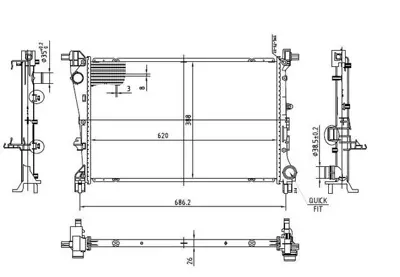 MGA 80498 Su Radyatoru Brazıng   Fıat: Egea  1.3d  1.6 Mjet   2015- At-Mt 52015584 52052630