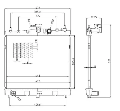 MGA 80509 Su Radyatoru Brazıng Nıssan: Mıcra 03-11 M-T - Mıcra 06- 1.2 A-T -  Note 06- A-T-Reanult Grand Modus 21410-AX600