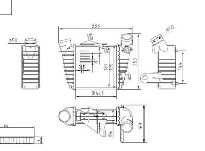 MGA 80523 Su Radyatoru Vw Polo 02-10  Seat Ibız 02-10  Skoda Fabıa 00-14 6Q0145804A 6Q0145804G 6Q0145805A 7103018 8ML376760581 8ML376760584 96770 DIT26001