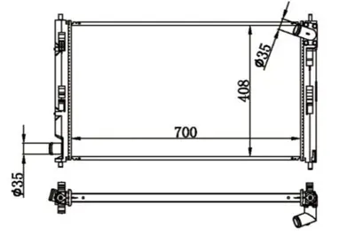 MGA 80550 Su Radyatoru Mıtsubıshı Lancer 08- 1.5-1.6-1.8 Cvt Benzınlı M-T - Outlander 08- 2.0ı-2.0 Dı-D Dızel 1163036 1163041 1330T0 1330T2 1330V1 1330V6 1330W6 1350A050 1350A206 1350A294