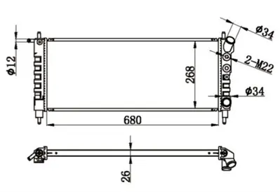 MGA 80553 Su Radyatoru Brazıng  Opel : Corsa B W 1.2 96-00  680x285x34 80553