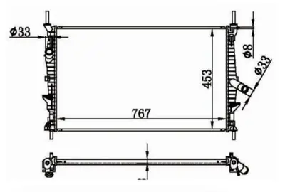 MGA 80567 Su Radyatoru Brazıng M-T  Ford: Transıt Custom V362 2.2 12- 1771533 1776889 1789645 1898101 66861 BK218005CA BK218005CB BK218005CC MEBK218005CC RA0121250