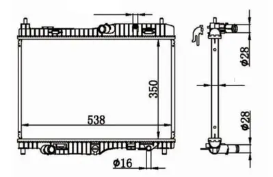 MGA 80577 Su Radyatoru Brazıng  M-T Ford: Fıesta 1.4 Benzınlı 08-12 4 A-T-M-T 1053114 1516268 1522383 1540332 1566662 1573215 1671390 1671561 1768105 1772863