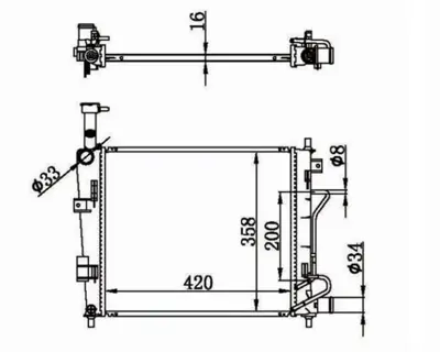 MGA 80625 Su Radyatoru Brazıng Kıa Pıcanto 1.0-1.2 A-T Benzınlı 2011> 25310-1Y050