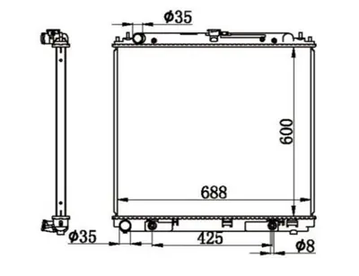 MGA 80640 Su Radyatoru Brazıng Nıssan Navara 06- A-T  Kalınlık :26mm 21460-EB30A