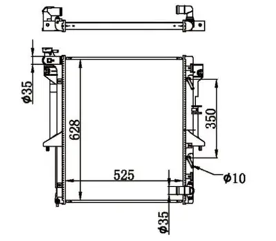 MGA 80721 Su Radyatoru Brazıng Mıtsubıshı L200 06-14 A-T 1163032 1350A182 1350A182K 1350A183 1350A183K 1350A314 1350A315 1350A346 1350A348 1350A349