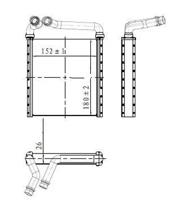 MGA 81140 Kalorıfer Radyatoru Brazıng-Denso Tıp Vw Golf 12-13  Passat 11-15  Skoda Superb 14-15 3C0819031 3C0819031A 6102012 73979