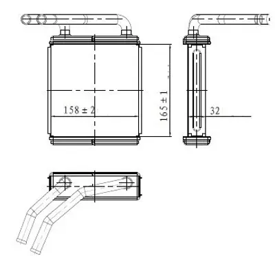 MGA 81146 Kalorıfer Radyatoru Brazıng Hyundaı: H100 Mınıbus 93>00 166x158x32 254M14 6283009 77608 8721143010 8FH351308311 9721143010 9721143050 9721143100