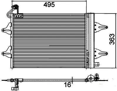 MGA 82150 Klima Radyatoru (Vw Polo 02-10  Seat Ibıza 02-10  Skoda Fabıa 00-14) 5Z0820411 5Z0820411C 5Z0820411D 5Z0820411E 6Q0121206F 6Q0121207L 6Q0121253L 6Q0121253M 6Q0121253Q 6Q0121253R