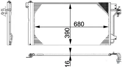 MGA 82153 Klima Radyatoru (Vw Transporter 03-10) Axb-Axd-Axe 730M52 7H0820411B 7H0820411BC 7H0820411C 7H0820411D 7H0820411E 7HO82O411B 7HO82O411C 7HO82O411E 8103039