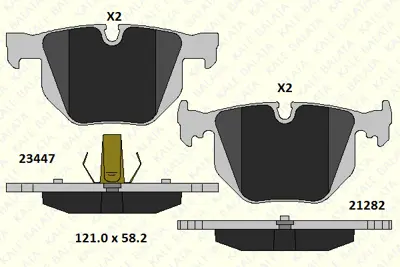 KALE 2344717305 Fren Balatası Arka Wva 21282 - 23447 Bmw E70 E71 F15 102021 1020321 1154398 1158221 1158266 1160198 1162446 1164499 1164501 1165233